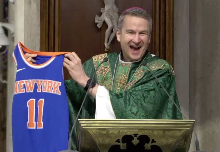 Archbishop Hicks delivering sermon in New York.