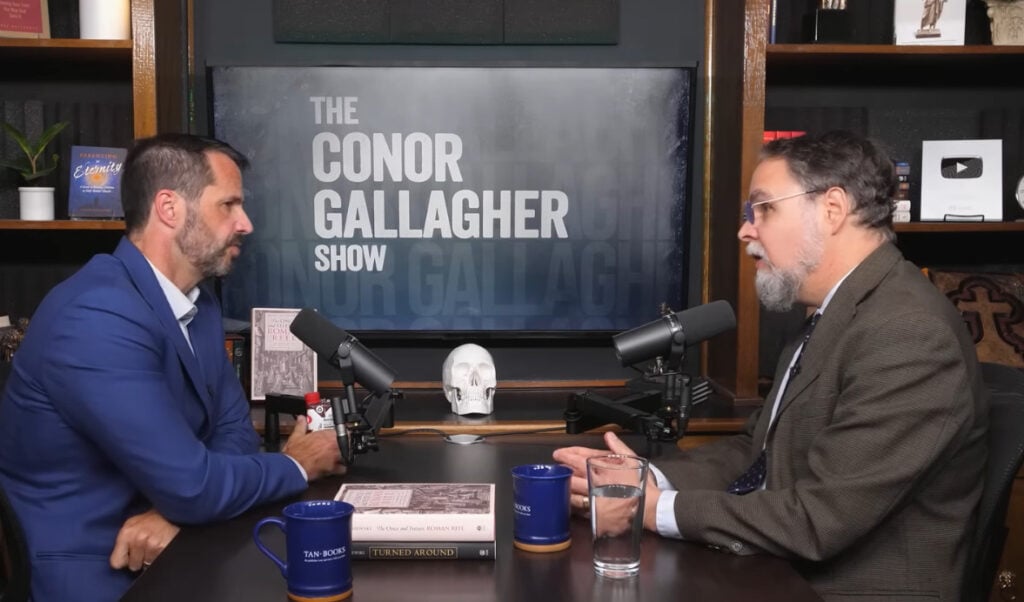 Dr Peter Kwaśniewski talking with Connor Gallagher