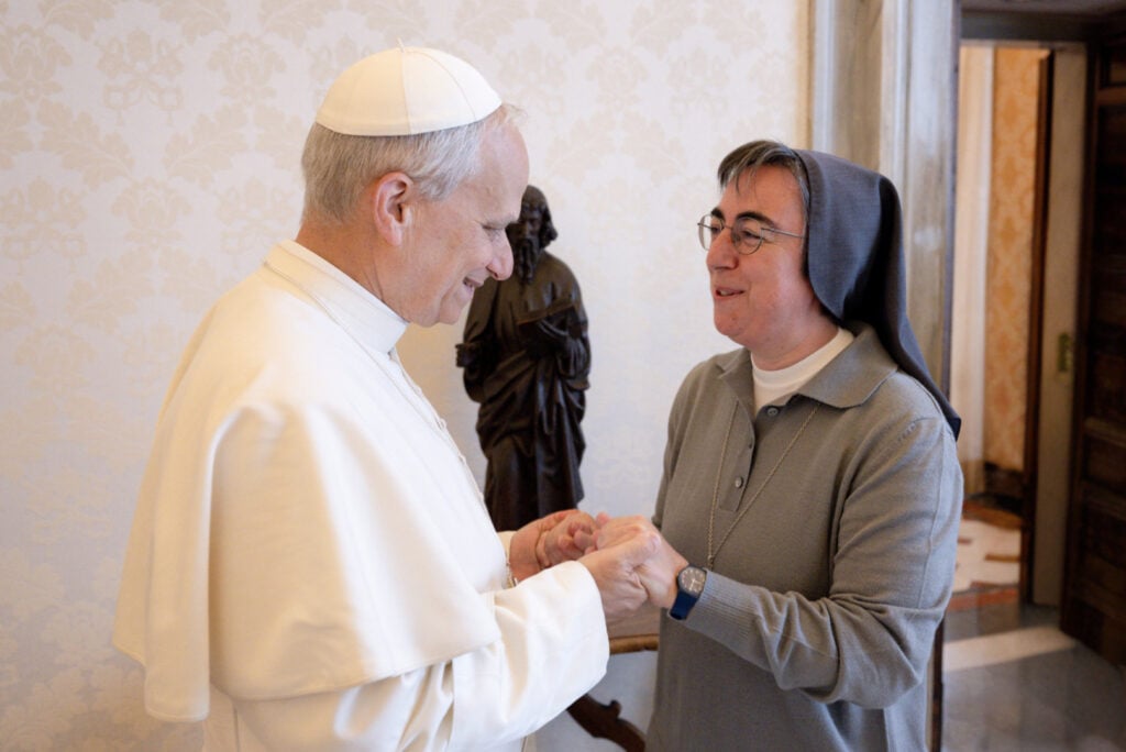Sr. Alessandra Smerill with Pope Leo