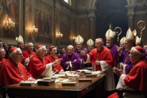 Cardinals debating each other.
