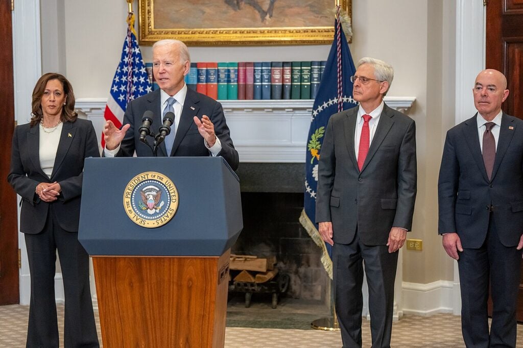 President Joe Biden with VP and cabinet members.