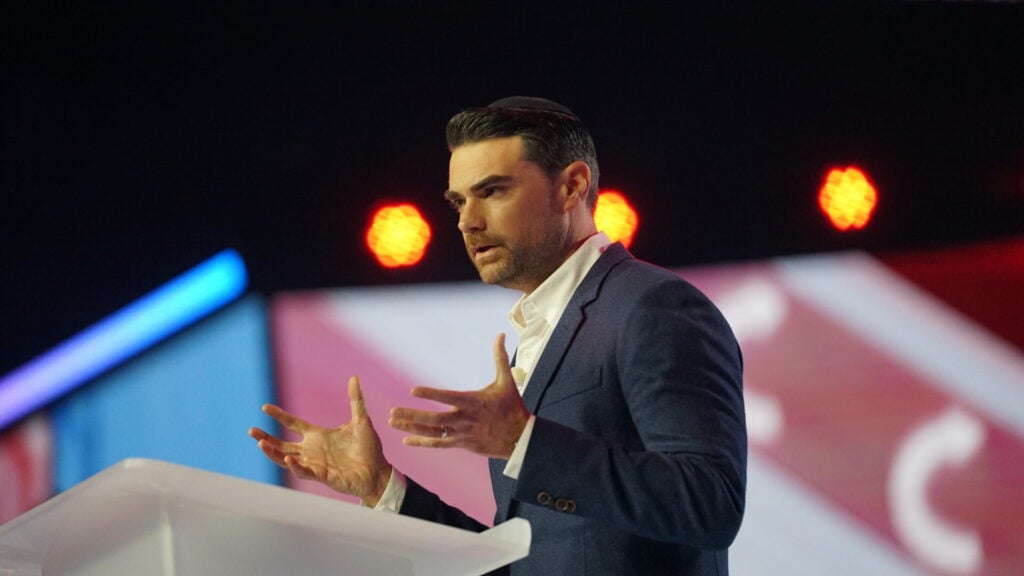 Ben Shapiro speaking at AM Fest 2025.