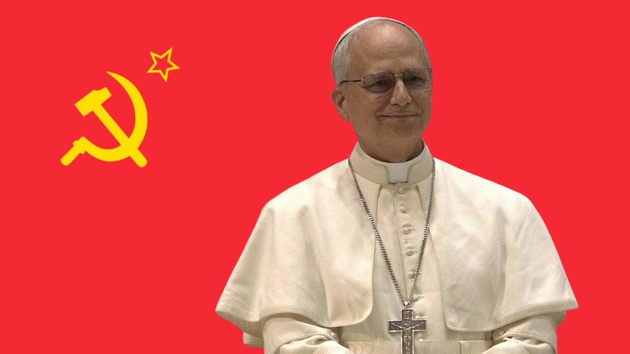 Pope Leo and Chinese flag