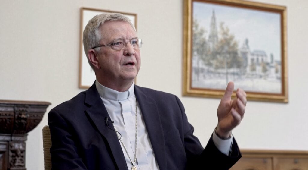 Bishop Johan Bonny of Antwerp speaking.
