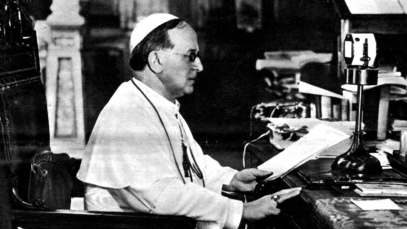 Pius XI at his desk.