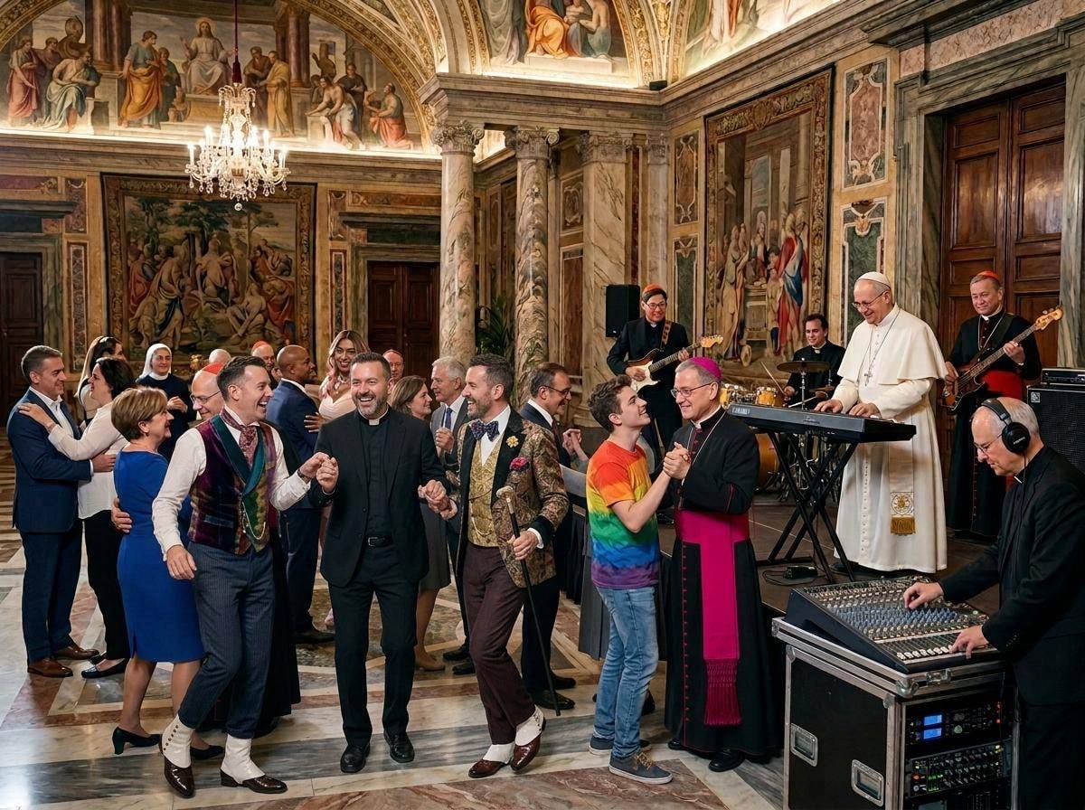 A Synodal party in the Vatican.