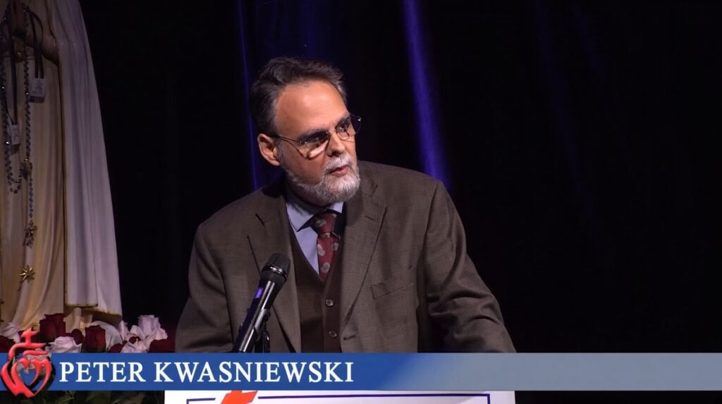 Dr. Peter Kwasniewski addressing an audience at the 2026 Catholic Identity Conference.